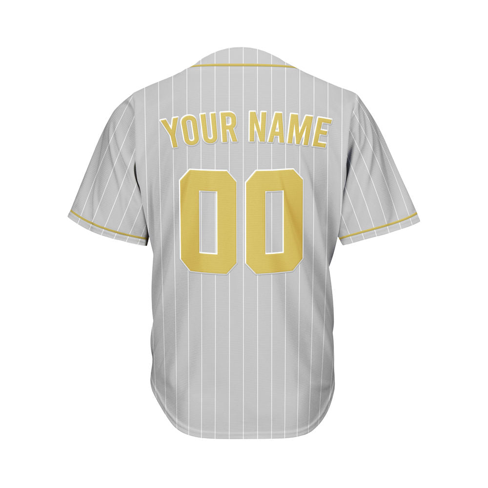 Custom Sublimation Grey Pinstripe Baseball Jersey