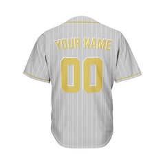 Custom Sublimation Grey Pinstripe Baseball Jersey