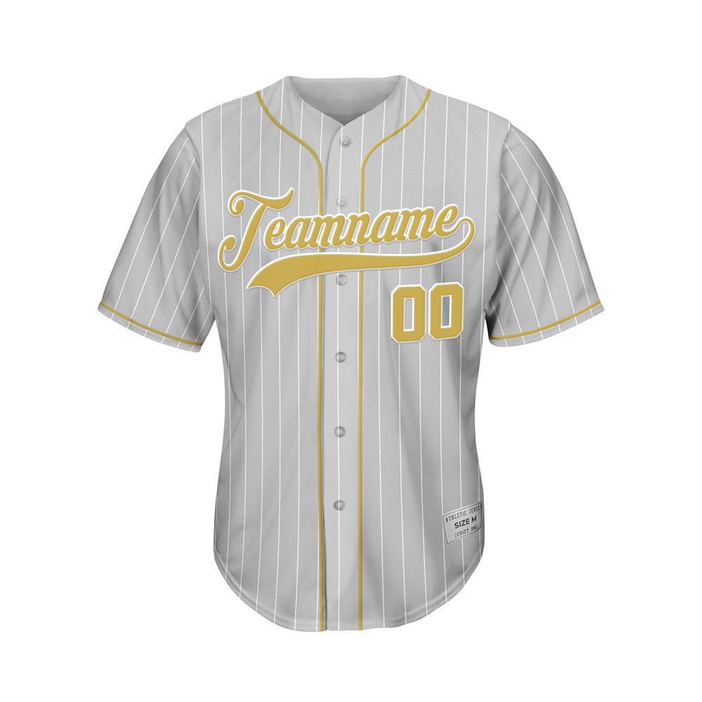 Custom Sublimation Grey Pinstripe Baseball Jersey