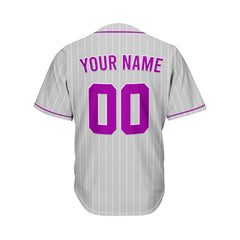 Custom Sublimation Grey Pinstripe Baseball Jersey