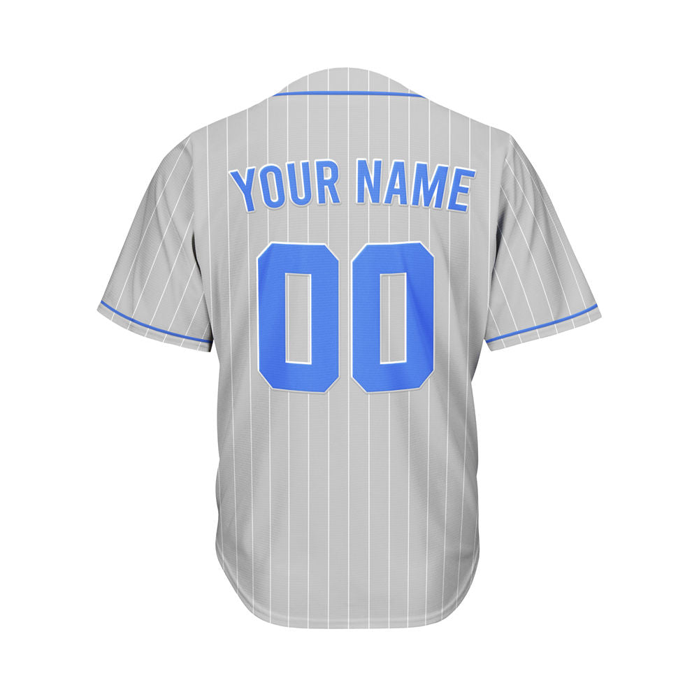 Custom Sublimation Grey Pinstripe Baseball Jersey