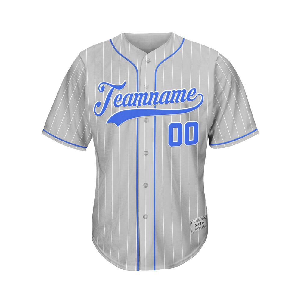 Custom Sublimation Grey Pinstripe Baseball Jersey