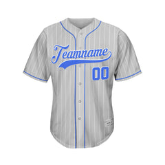 Custom Sublimation Grey Pinstripe Baseball Jersey