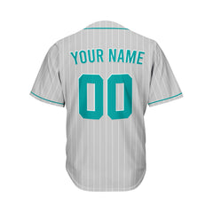 Custom Sublimation Grey Pinstripe Baseball Jersey