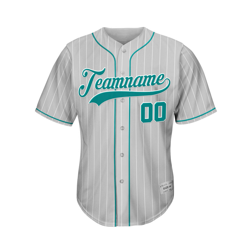 Custom Sublimation Grey Pinstripe Baseball Jersey