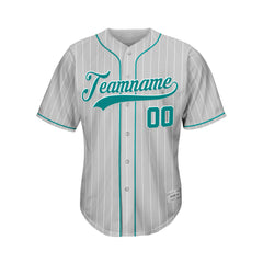 Custom Sublimation Grey Pinstripe Baseball Jersey