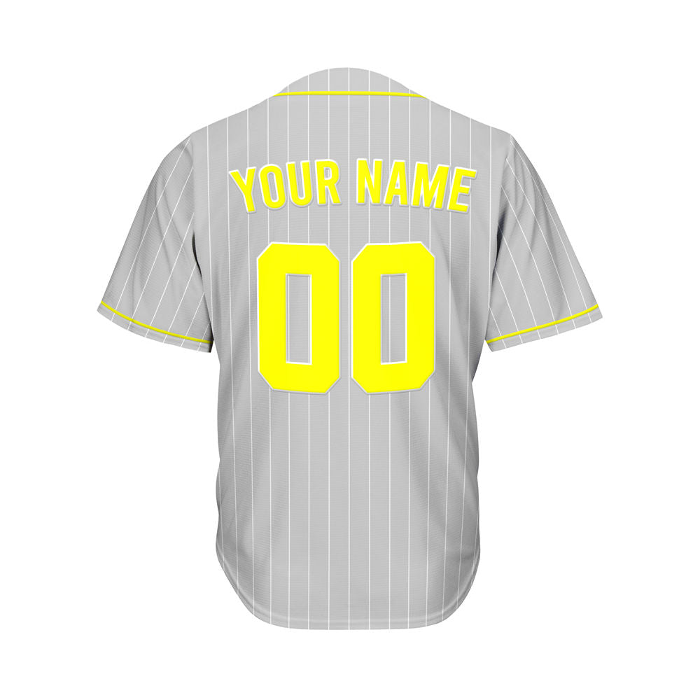 Custom Sublimation Grey Pinstripe Baseball Jersey