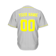 Custom Sublimation Grey Pinstripe Baseball Jersey