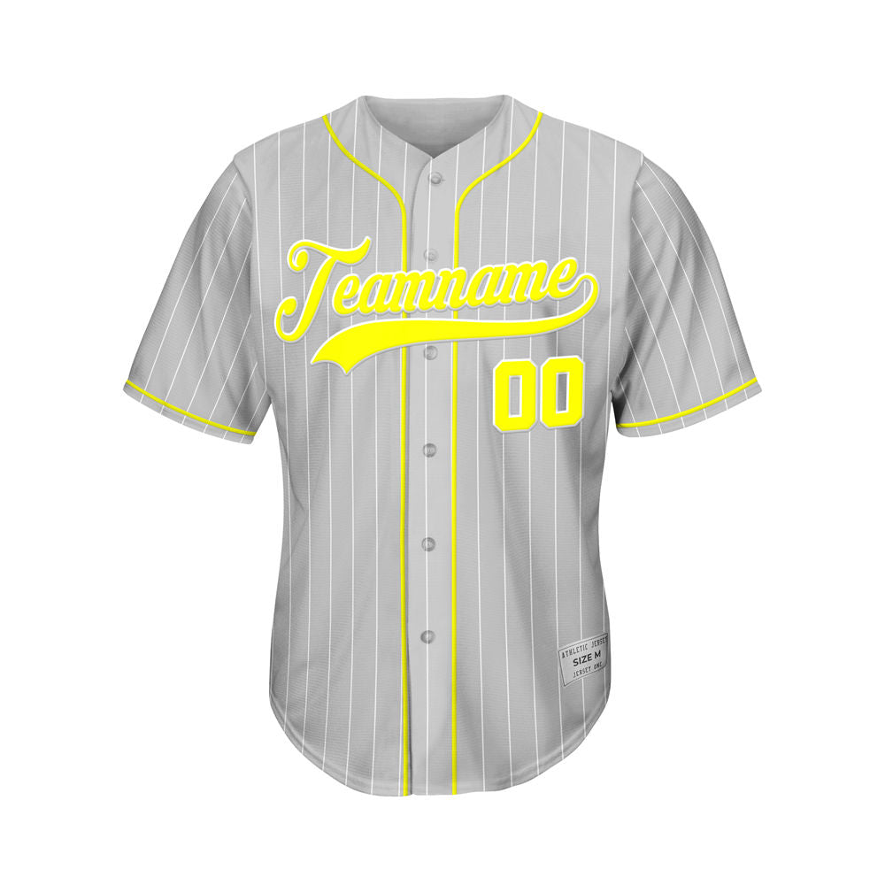Custom Sublimation Grey Pinstripe Baseball Jersey