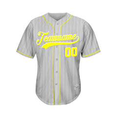 Custom Sublimation Grey Pinstripe Baseball Jersey