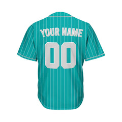 Custom Sublimation Teal Pinstripe Baseball Jersey