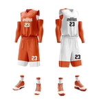 Custom Reversible Basketball Jersey Set Orange and White Jersey One thumbnail