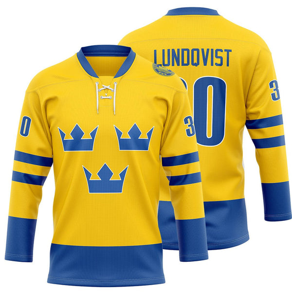 Custom Team Sweden Olympic Hockey Jersey Jersey One