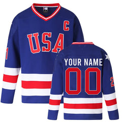 Custom 1980 Team USA Olympic Miracle on Ice Hockey Jersey