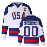 Custom Team USA Ice Hockey Jersey White Jersey One thumbnail