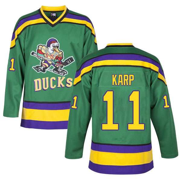 Dave Karp 11 Mighty Ducks Movie Ice Hockey Jersey JERSEY ONE