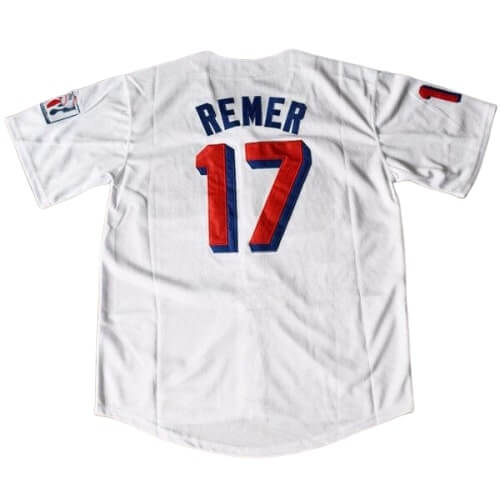 Doug Remer #17 Milwaukee Beers Jersey - Back View with Stitched Name and Number 17