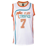 Flint Tropics Coffee Black home white basketball team uniform front thumbnail
