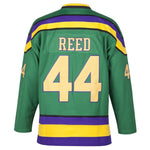 adult Fulton Reed #44 Mighty Ducks D1 green Movie Hockey jersey back thumbnail
