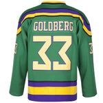 greg goldberg #33 Mighty Ducks D1 Green Movie Hockey jersey for men back thumbnail