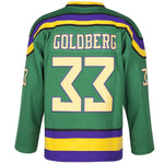 green mighty ducks goldberg jersey - number 33 - stitched tracking twill - back view