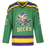 greg goldberg #33 Mighty Ducks D1 Green Movie Hockey jersey front thumbnail