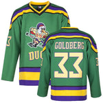green mighty ducks goldberg jersey - number 33 - stitched tracking twill - front & back view