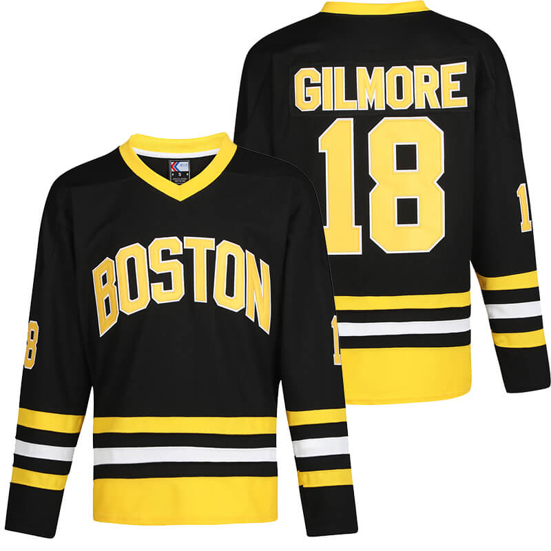mens Boston Bruins Happy Gilmore Jersey in black and yellow