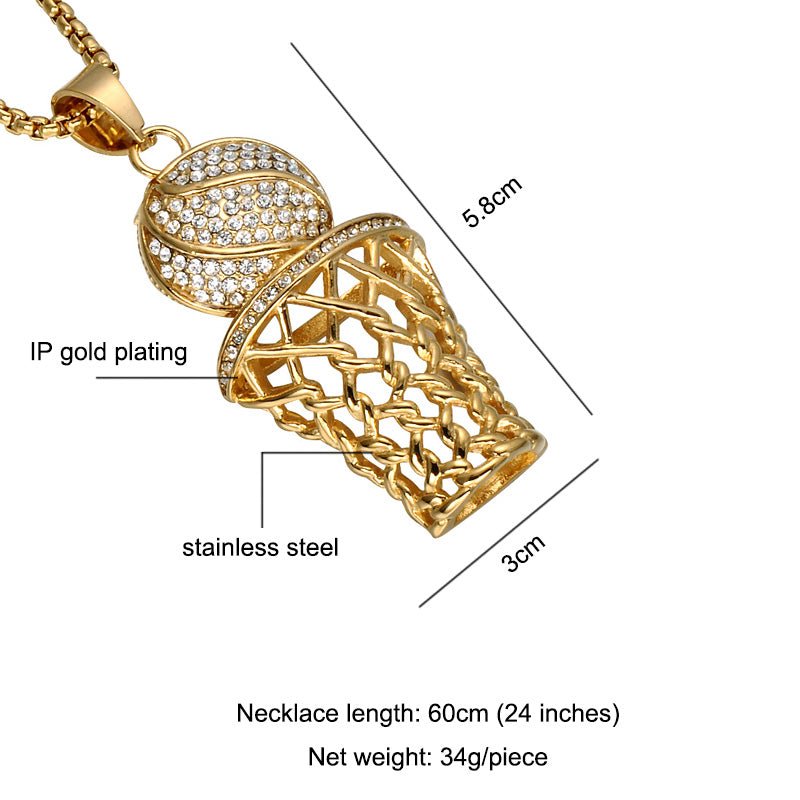 Hip Hop Basketball Pendant Necklace Jersey One