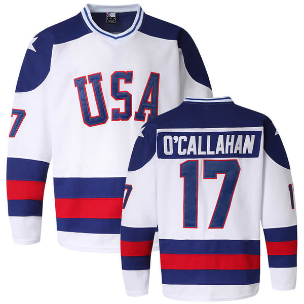 Jack O&#39;Callahan #17 white USA 1980 Miracle on Ice Hockey Jersey for men