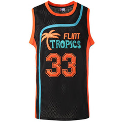 Jackie Moon #33 Flint Tropics Black Basketball Jersey - Front View