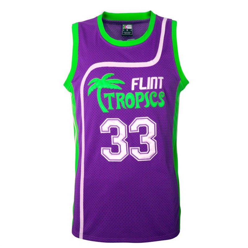 Jackie Moon #33 Flint Tropics Purple Basketball Jersey - Front View