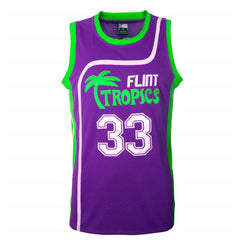 Jackie Moon #33 Flint Tropics Purple Basketball Jersey - Front View