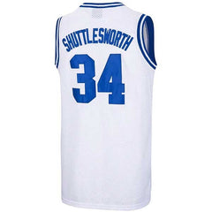 Jesus Shuttlesworth #34 Lincoln High School White Jersey - Back View with Stitched Name and Numbers