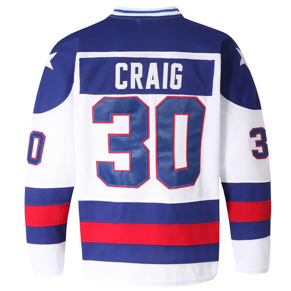 Jim Craig Autographed USA Hockey (White #30) Custom Stitched Jersey with  1980 Gold