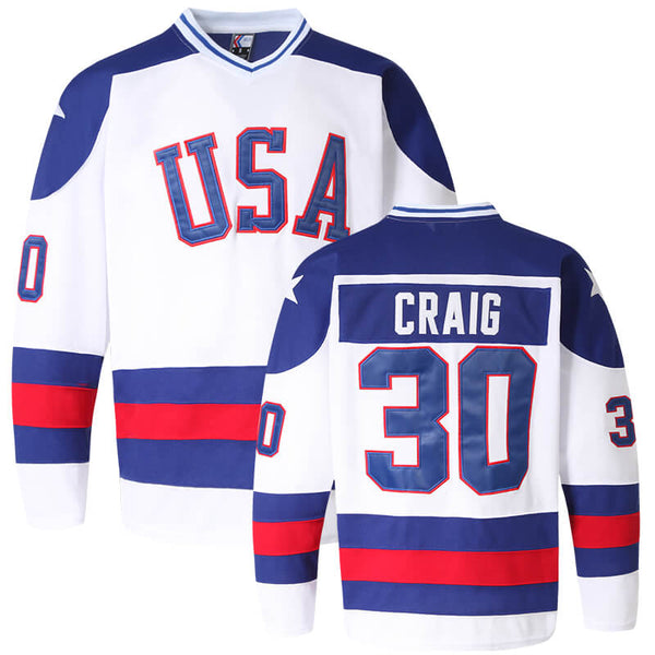Jim Craig #30 white USA 1980 Miracle on Ice Hockey Jersey for men