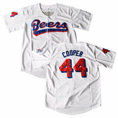 Joe Cooper #44 Milwaukee Beers BASEketball Movie Jersey - Front and Back View