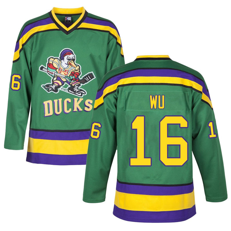 Ken Wu 16 Mighty Ducks Movie Ice Hockey Jersey JERSEY ONE