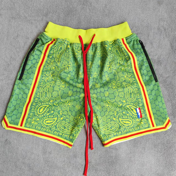 LAL Printed Streetwear Basketball Shorts with Zipper Pockets Jersey One