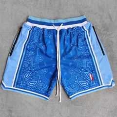 LAL Printed Streetwear Basketball Shorts with Zipper Pockets Jersey One