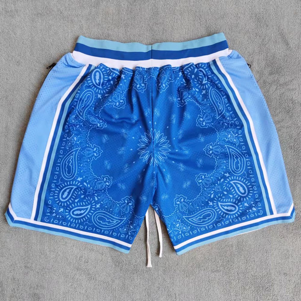 LAL Printed Streetwear Basketball Shorts with Zipper Pockets Jersey One