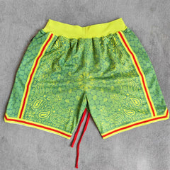 LAL Printed Streetwear Basketball Shorts with Zipper Pockets Jersey One