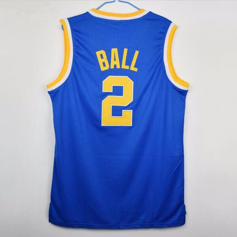 men's Lonzo Ball UCLA Bruins College Throwback Basketball Jersey blue - back view