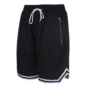 Men's Mesh Basketball Shorts with Zipper Pockets