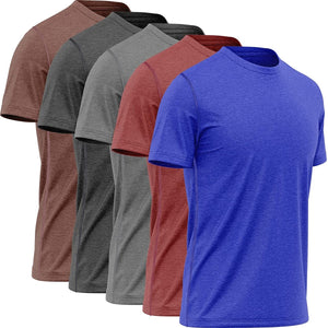 Mens Quick Dry T-Shirts, Moisture Wicking Athletic Gym Workout Short Sleeve Crew-Neck Tee