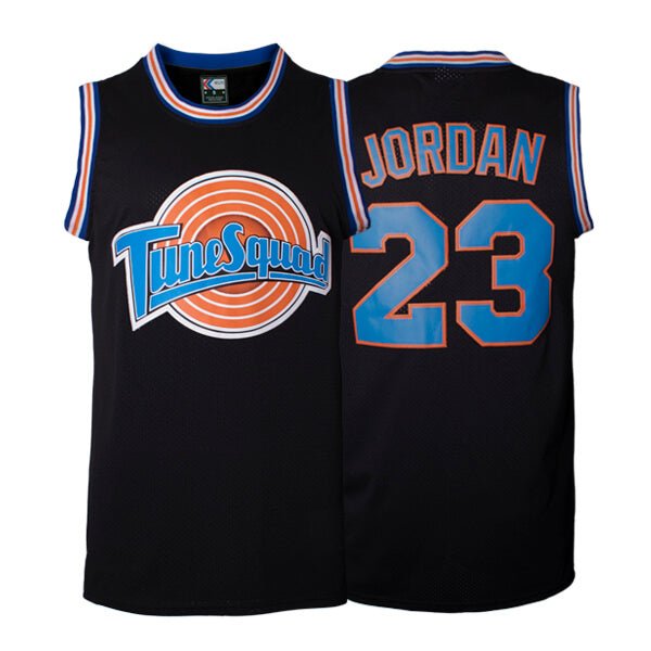 Michael Jordan #23 Space Jam Tune Squad Black Jersey - Front and Back View