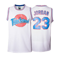 Michael Jordan #23 Space Jam Tune Squad White Jersey - Front and Back View