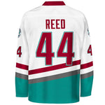 fulton reed #44 mighty ducks d2 white movie hockey jersey for men back thumbnail