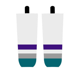 sublimation Mighty Ducks D2 white Movie Ice Hockey Socks for men and youth
