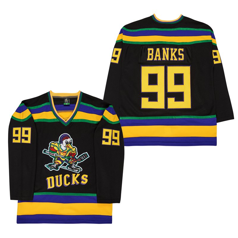 Mighty Ducks Movie Black Ice Hockey Jersey Jersey One